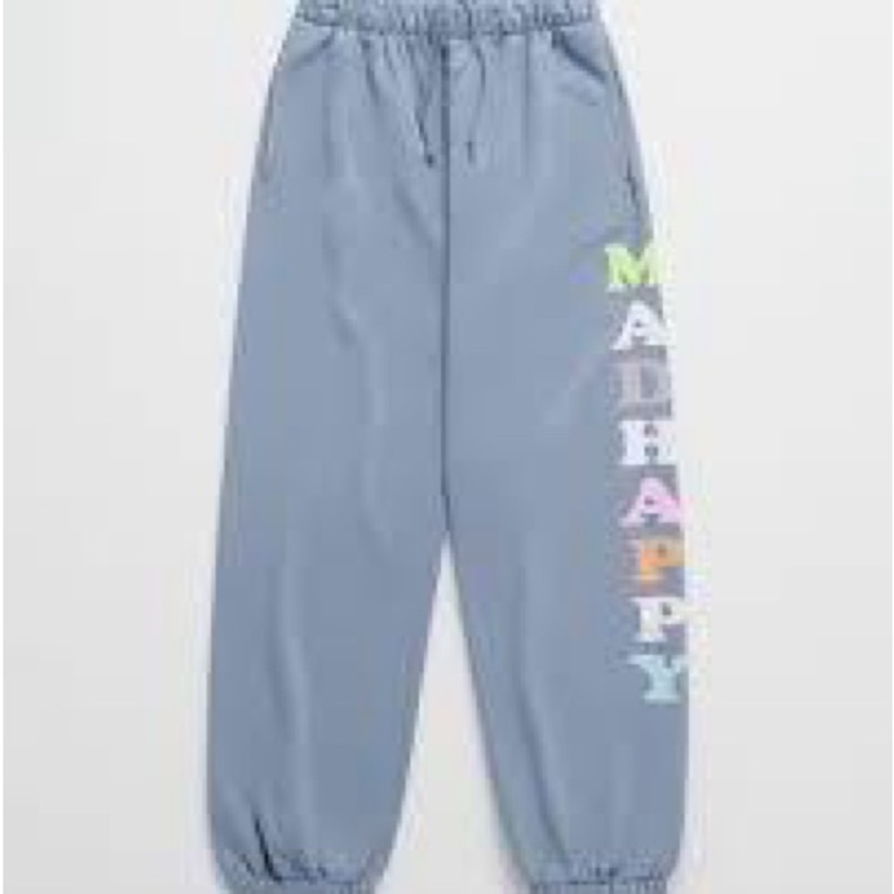 Madhappy Blue Sweatpants with Multicolor Logo